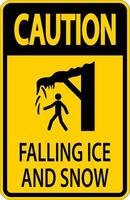 Ice and Snow Warning Sign Caution - Falling Ice And Snow Sign vector