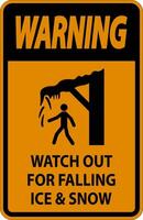 Warning Sign Watch Out For Falling Ice And Snow vector