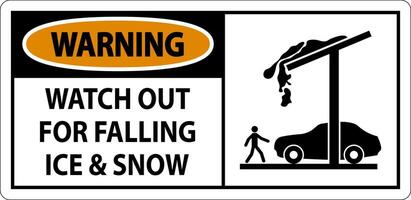 Warning Sign Watch Out For Falling Ice And Snow vector