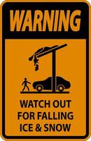 Warning Sign Watch Out For Falling Ice And Snow vector