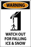 Warning Sign Watch Out For Falling Ice And Snow vector