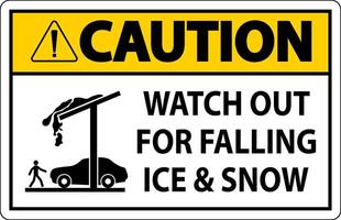 Caution Sign Watch Out For Falling Ice And Snow vector