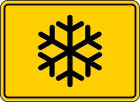 Warning Safety Label Freezing Hazard or Frostbite Symbol vector