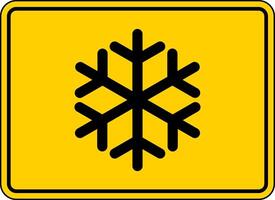 Warning Safety Label Freezing Hazard or Frostbite Symbol vector