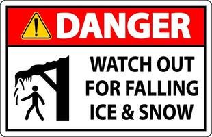 Danger Sign Watch Out For Falling Ice And Snow vector