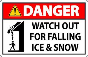 Danger Sign Watch Out For Falling Ice And Snow vector