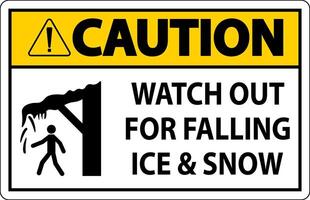 Caution Sign Watch Out For Falling Ice And Snow vector