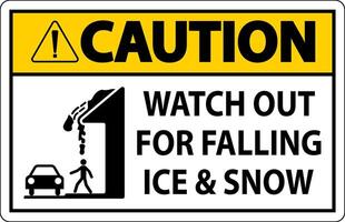 Caution Sign Watch Out For Falling Ice And Snow vector