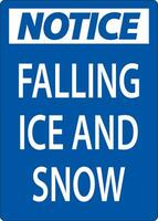 Notice Sign Falling Ice And Snow vector