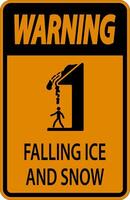 Ice and Snow Warning Sign Caution - Falling Ice And Snow Sign vector