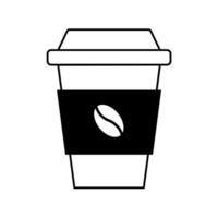 Hot paper coffee cups with heat-proof strips vector