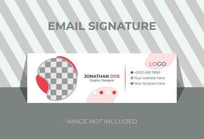 Business email signature with an author photo place modern and minimal layout vector