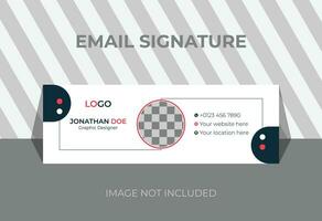 firma de correo electrónico moderna y minimalista o plantilla de pie de página de correo electrónico vector