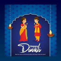 indio religiones contento diwali festival vector