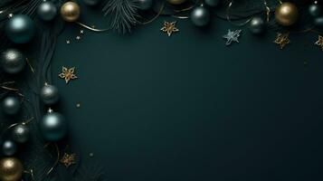 Holidays Background with Season Wishes with copy space top view, luxurious decoration background AI Generated photo