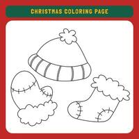 Merry Christmas worksheets and coloring page for kids.  Winter activity page for kids vector