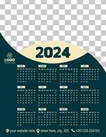 2024 único estilo calendario diseño vector