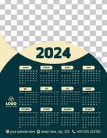 2024 único estilo calendario diseño vector