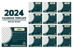 2024 único estilo calendario diseño vector