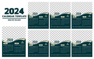 2024 único estilo calendario diseño vector