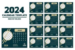 2024 único estilo calendario diseño vector