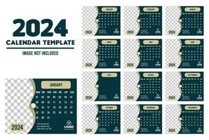 2024 único estilo calendario diseño vector