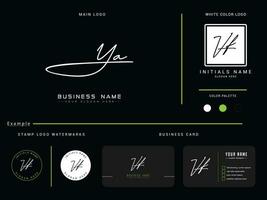 Hand Draw Signature Ya Letter Logo, Initial Ya Feminine Logo Branding vector