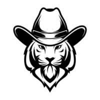 Tiger Cowboy Outline vector