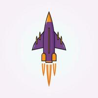 simple design of super jet logo icon, rocket vector vintage illustration