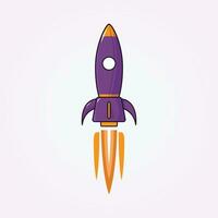 simple rocket logo going to space, flat template for spaceship, astronaut icon illustration design vector