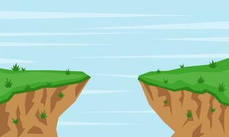 Two cliffs on sky background vector