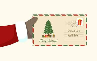 Letter in Santas hand vector