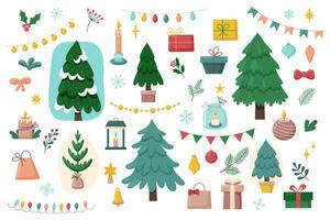 Set of Christmas objects vector