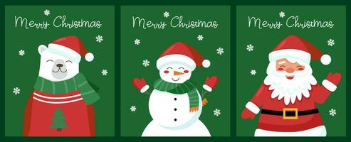 Set of Christmas cards vector