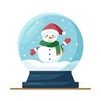 Winter snowball with snowman vector
