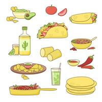 mexicano comida conjunto vector