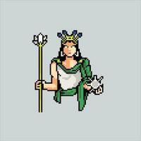 Pixel art illustration Hera. Pixelated Greek Hera. Greek Mythology Hera pixelated for the pixel art game and icon for website and video game. old school retro. vector