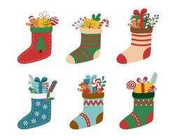 calcetines Navidad conjunto vector