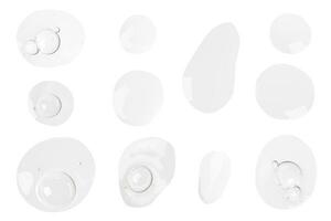 drops of transparent gel on a white background photo