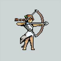 Pixel art illustration Artemis. Pixelated Greek Artemis. Greek Mythology Artemis pixelated for the pixel art game and icon for website and video game. old school retro. vector