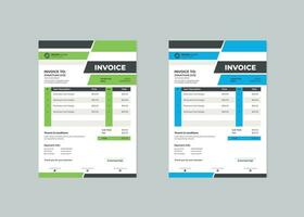 Creative invoice Template in 2 different color. Vector Business invoice for Print Template design