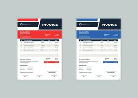 Minimal Corporate Business Invoice design template vector illustration bill form price invoice. Creative invoice template vector. business stationery design payment agreement design template