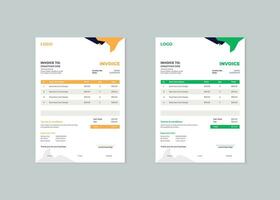 Creative Business Invoice Design And Price List Template vector