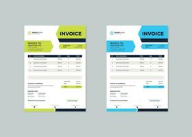 Invoice design template. Bill form business invoice accounting vector