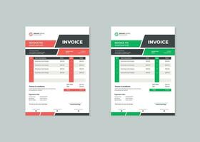 Professional business invoice template design or price list vector