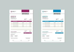 Simple Modern Business invoice template. money bills or price invoices and payment agreement design templates. vector