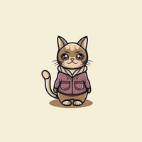 the brown cute cat vector