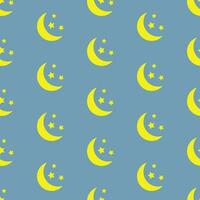 Moon and stars, seamless pattern, vector. vector