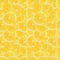 Lemon fruit slices. Watercolor seamless pattern with bright yellow color vector