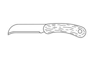 mano dibujado niños dibujo dibujos animados vector ilustración carey cuchillo aislado en garabatear estilo